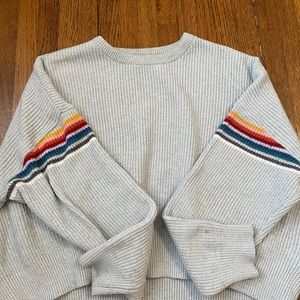 Rainbow stripe sleeve sweater
